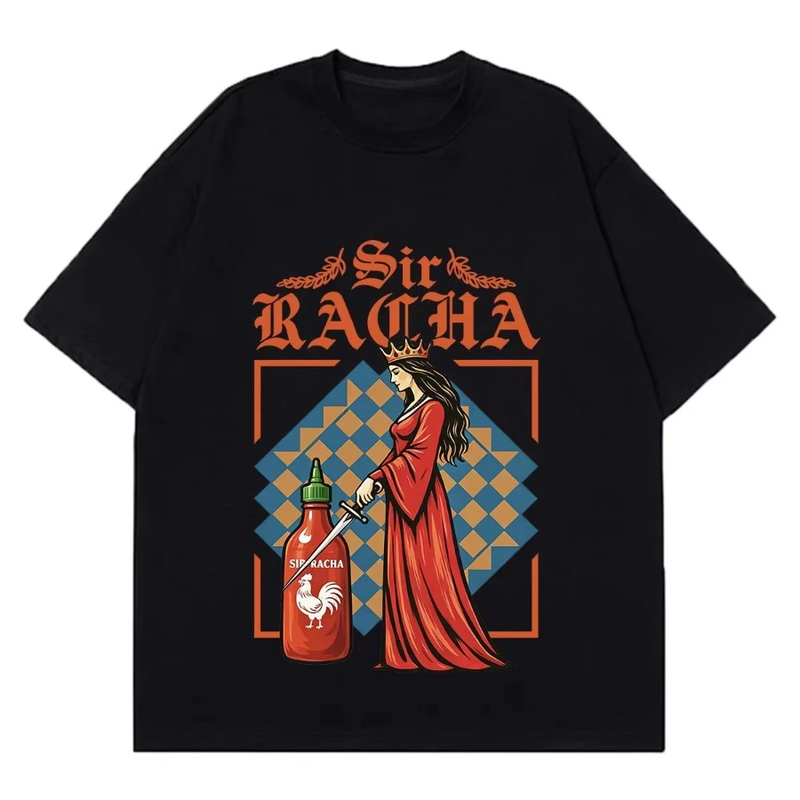 Sir Racha Funny Chili Sauce Graphic T-Shirt Men Women Clothing High Quality Casual Short Sleeve T-Shirts Fashion T Shirts