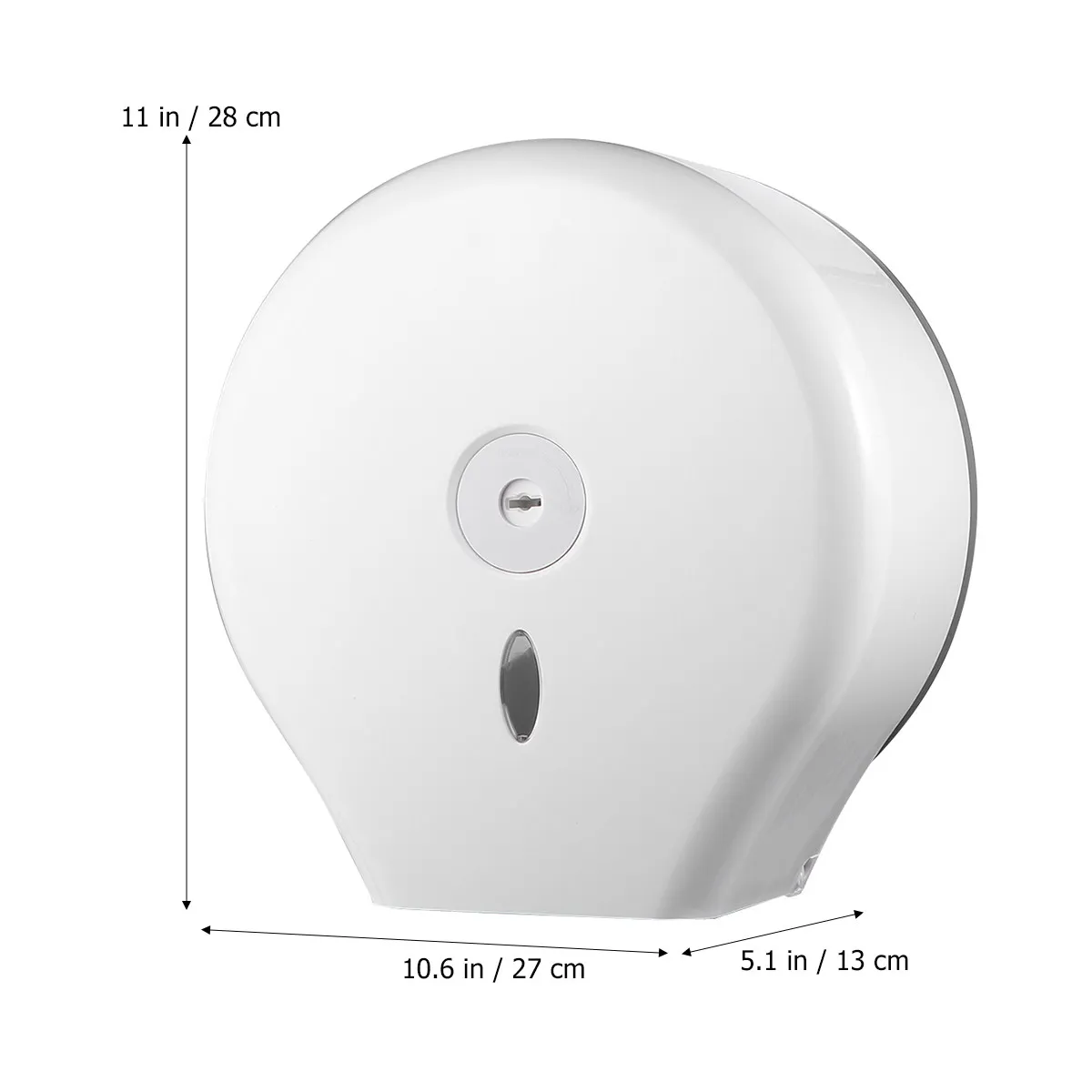Wall-Mounted ABS Round Tissue Dispenser Bathroom Toilet Paper Holder Lockable with Window for Public Restroom Office Hotel
