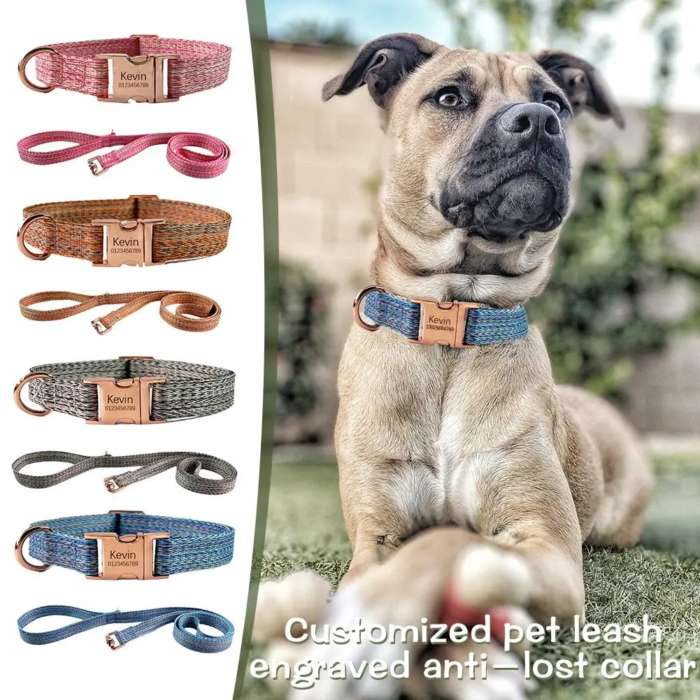 Customizable Dog Leash With Lettering To Prevent Getting Lost Collar Cat Neck Collar Dog Leash For Walking Dogs