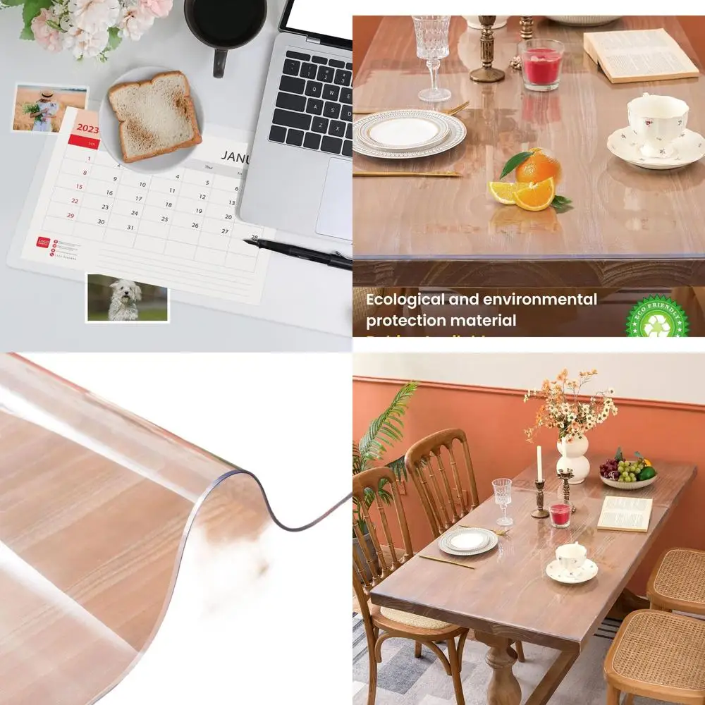 

36 x 96 1.5mm Thick Clear Plastic Table Cover Protector for Dining Room Tables