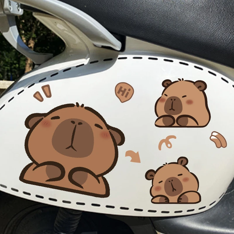 Cute Capybara Car Stickers Waterproof Auto Truck Window Body Decal Reflective Electric Vehicle Decorative Stickers