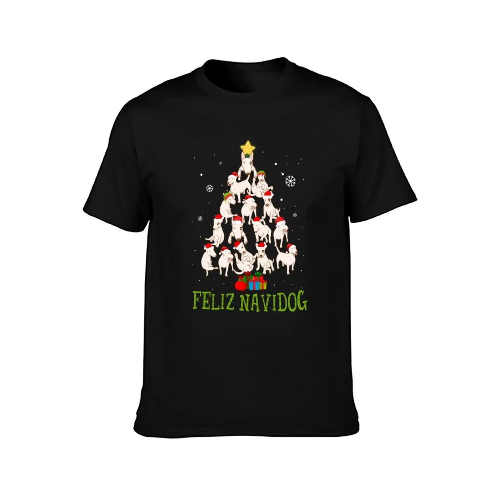Feliz Navidog Merry Christmas Dog Bull Terrier For Dogs Lovers T-Shirt Casual Pattern Print Tee Shirt T-Shirt