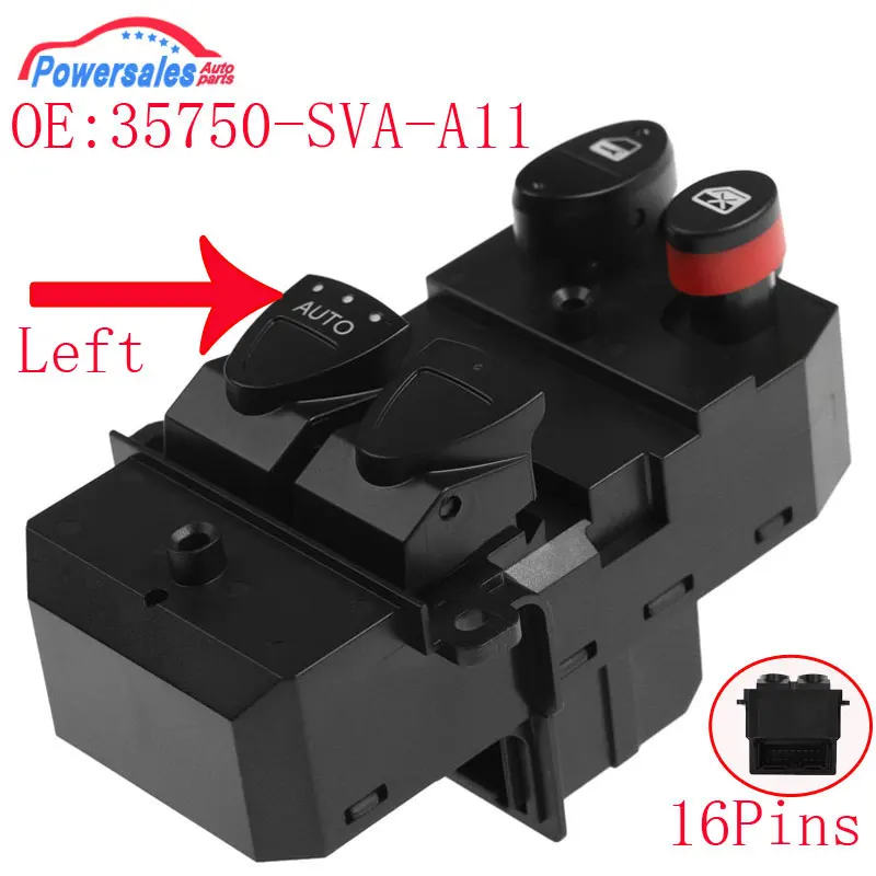 New Car Front Left Electric Power Window Master Switch For Honda Civic 2006-2011 35750-SVA-A11 35750SVAA11