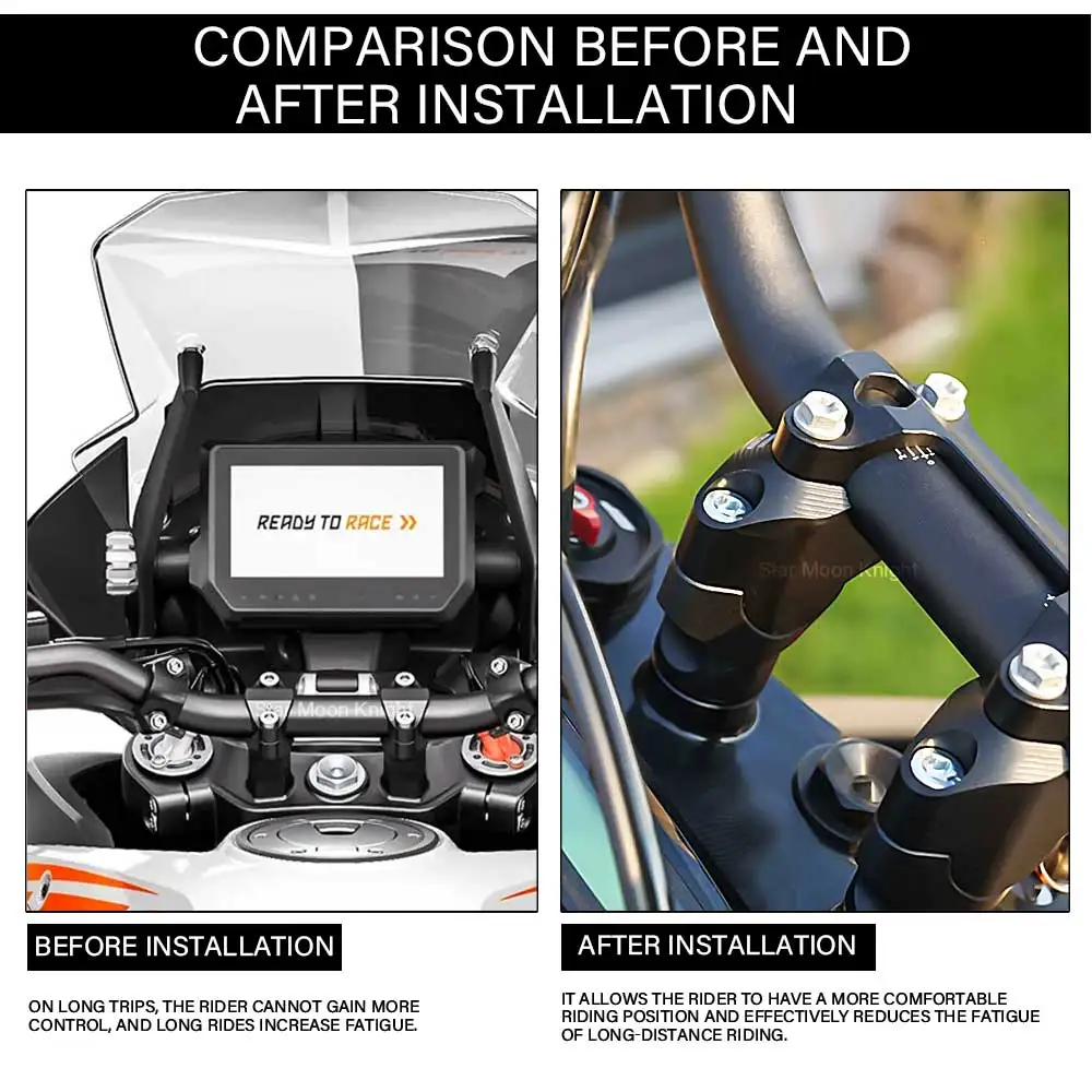 For 1050 1090 1190 ADV Super Adventure R S T CNC Super Duke GT motorcycle handlebar riser drag handlebar clamp Extend Adapter