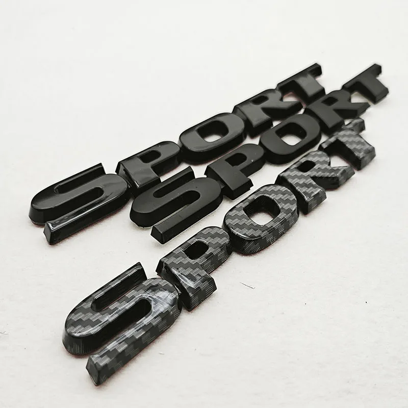 

1pc 3D Chrome Black ABS Car Letters Logo SPORT Emblem Badge Sport Stickers Car Rear Trunk Accessories