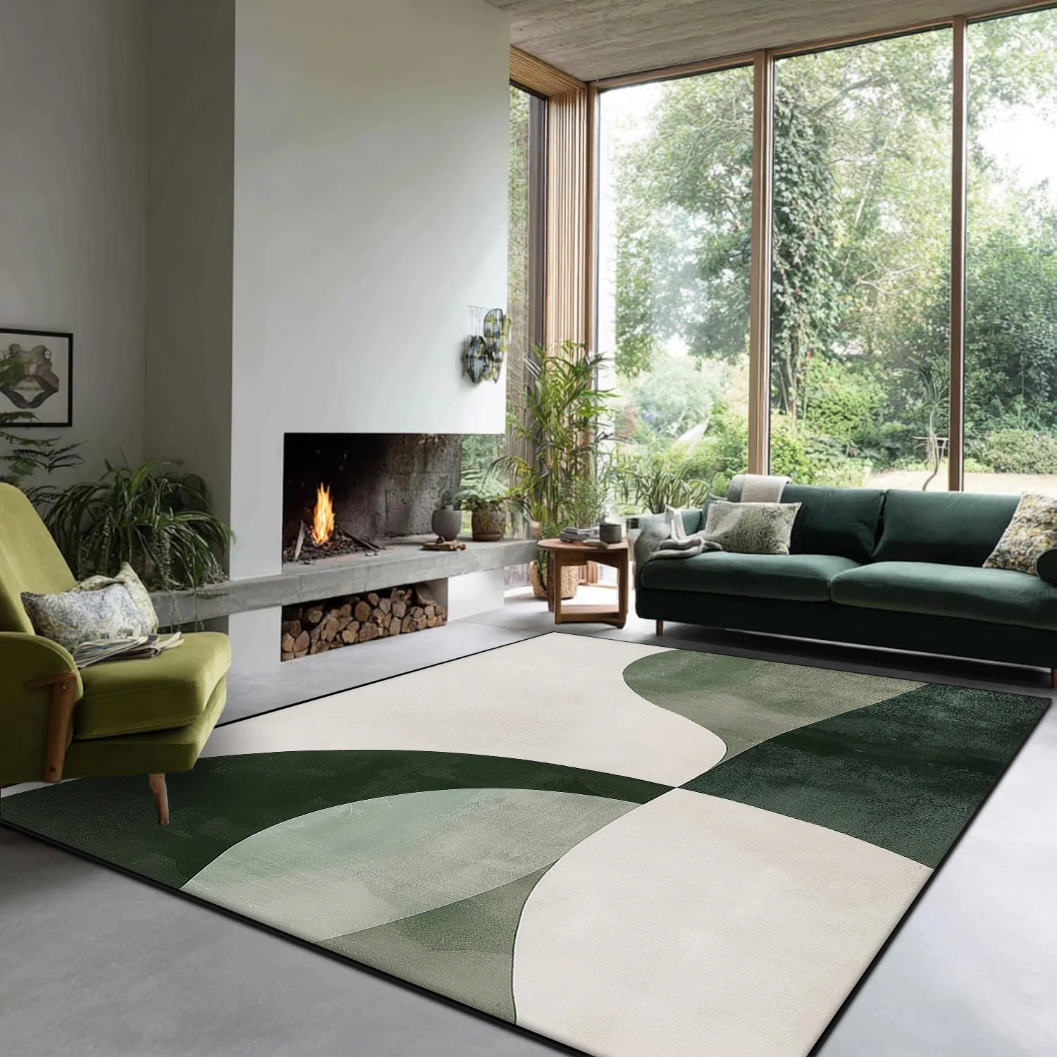 Green Carpet Light Luxury Home Carpets Living Room Decoration Modern Hall Sofa Area Rugs Bedroom Decor Bedside Large Floor Mat