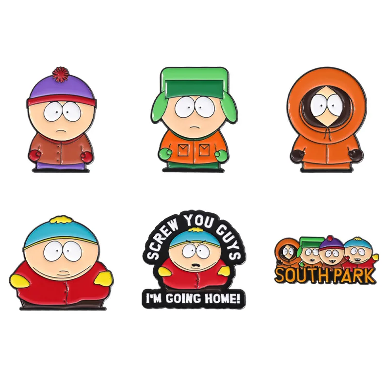 6pcs Cartoon Animated Character Enamel Pins Custom Cute Metal Brooches Lapel Badges Cartoon Funny Jewelry Gift for Kids Friends