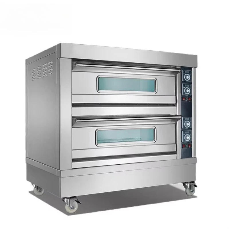 Industrial Bakery New Electric Gas 220V Stainless Steel Deck Pizza Bread 3 Deck 6 Tray Oven