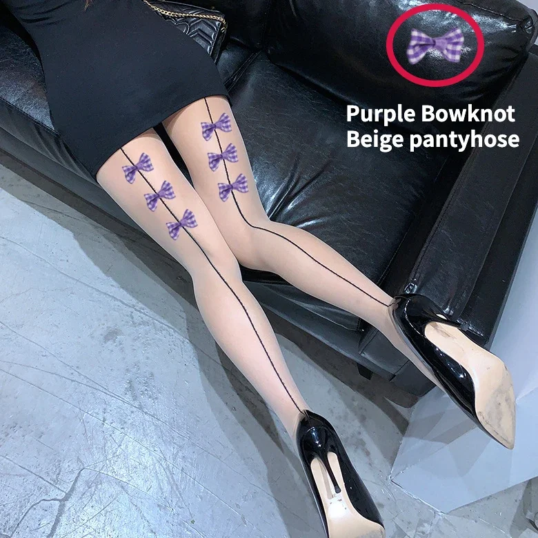 Grid Bow Tights Vintage Women Small Bowknot Handmade Pantyhose Sexy Lover Gifts Transparent Sweet Cute Breathable Stockings