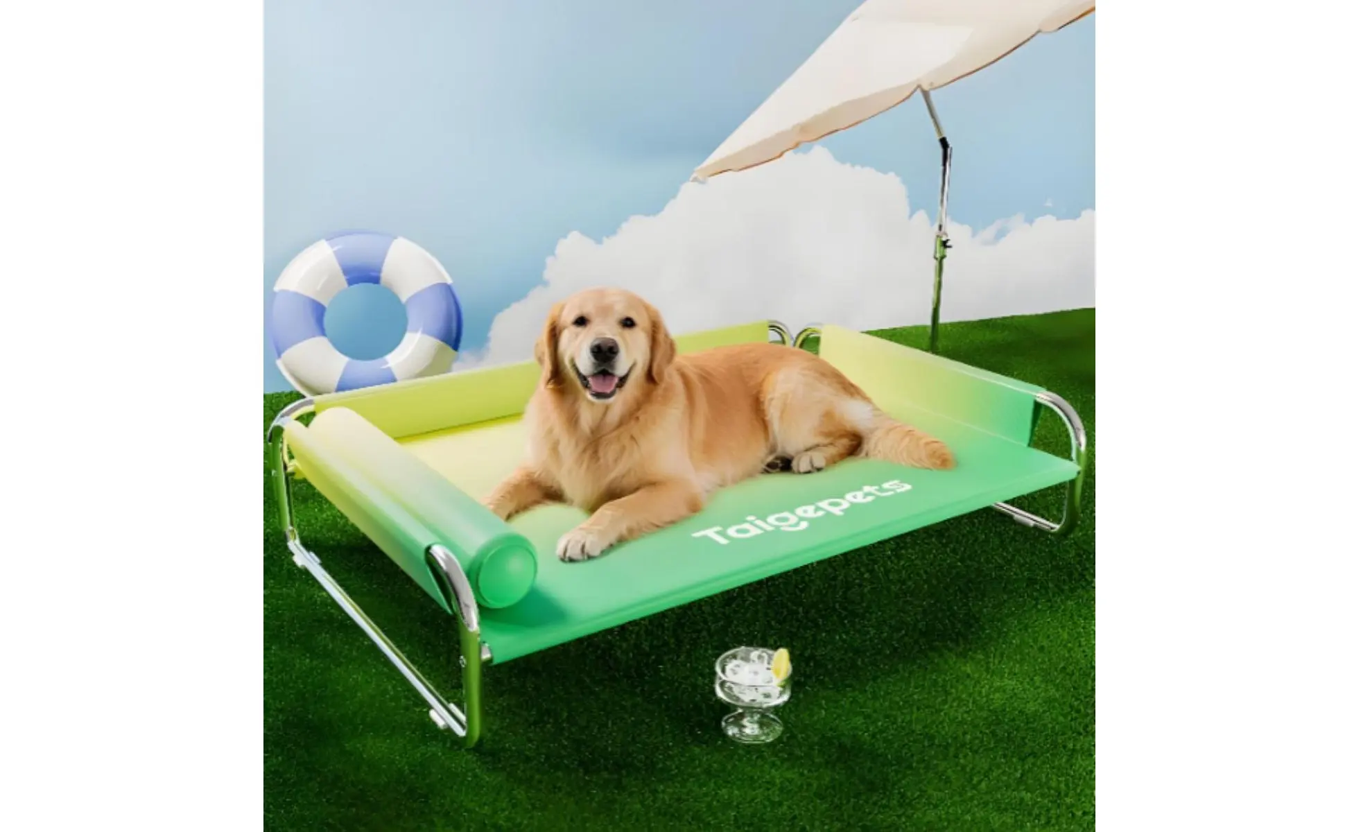 Stainless Steel Dog Bed Long-Lasting Elevated Dog Bed Pet Furniture Cooling Easy to Clean for Large Dogs