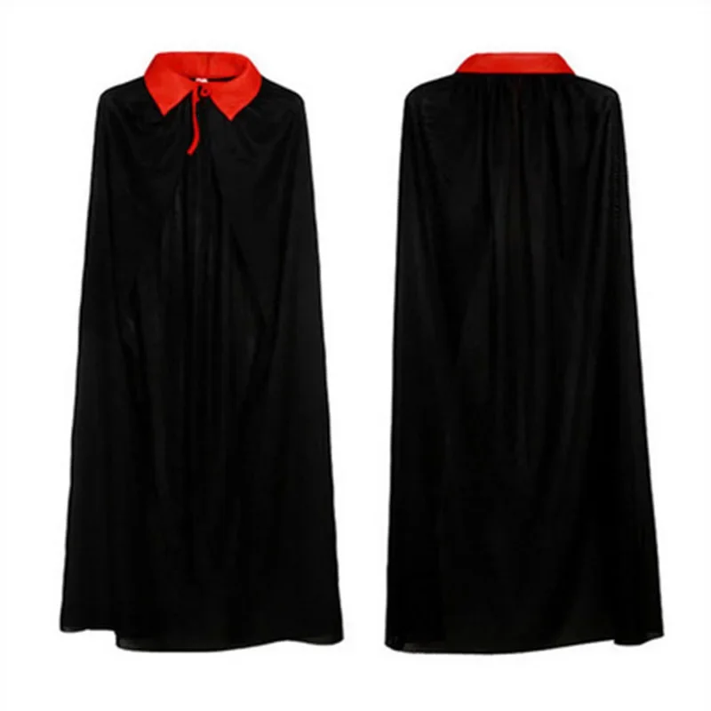 เด็กฮาโลวีนเสื้อคลุมผู้ใหญ่แต่งหน้าเครื่องแต่งกาย Props สีแดงและสีดํา Stand-up COLLAR Death เสื้อคลุมโจรสลัดเสื้อคลุม