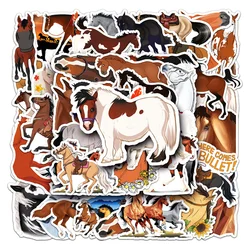 Autocollant étanche de dessin animé de cheval personnalisé, décoration créative, tasse à eau, table, voiture, téléphone portable, bricolage, vente en gros, nouveau, 10 pièces, 30 pièces, 50 pièces