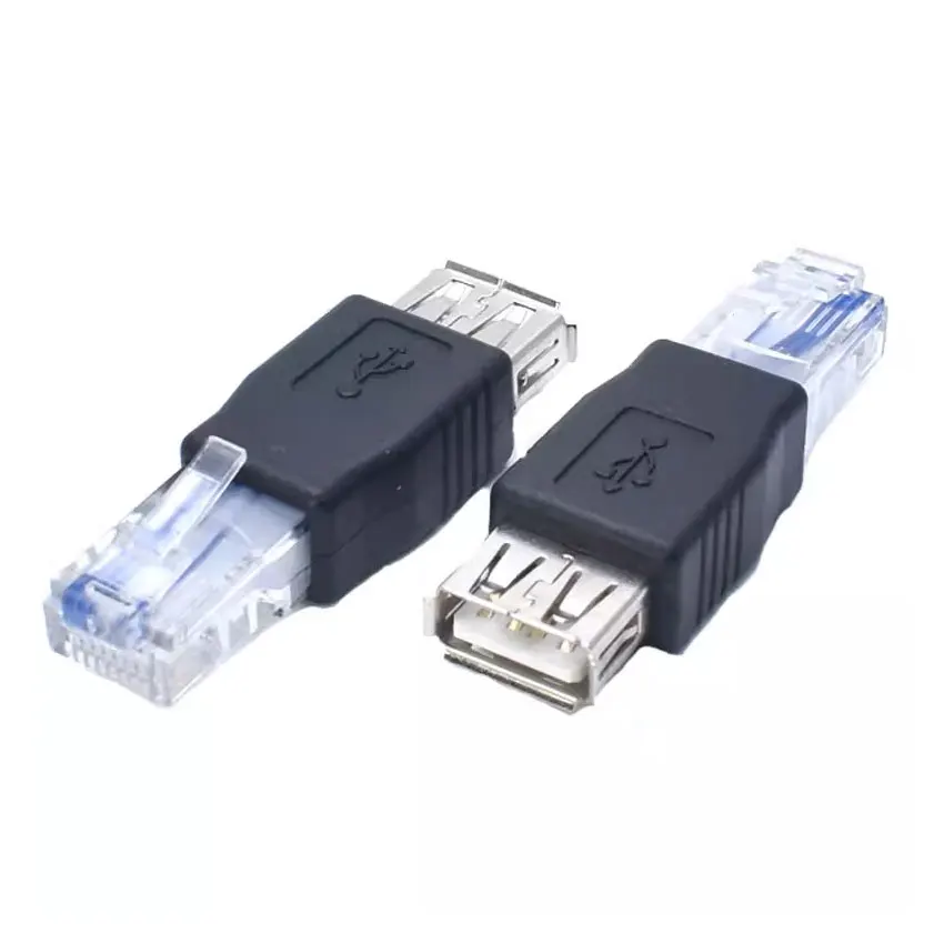 1PCS USB Type A Female To RJ45 Male Ethernet LAN Network Router Socket Plug Adapter