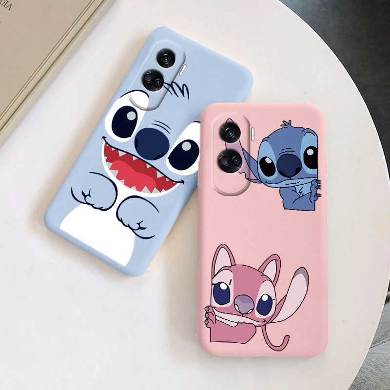 Happy Funny Stitch Angel Case For Honor 90 Lite Soft Back Cover Cartoon Cute Phone Funda For Honor 90Lite Coque TPU Lilo Anime