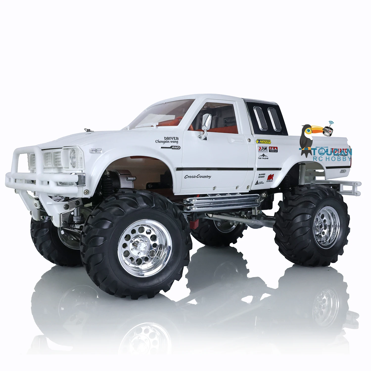 HG 1/10 RC White Pickup 4*4 P407 Rally Car Racing Crawler Truck 2.4G RTR Motor Model Outdoor Toys for Boys Gift TH04710-SMT6