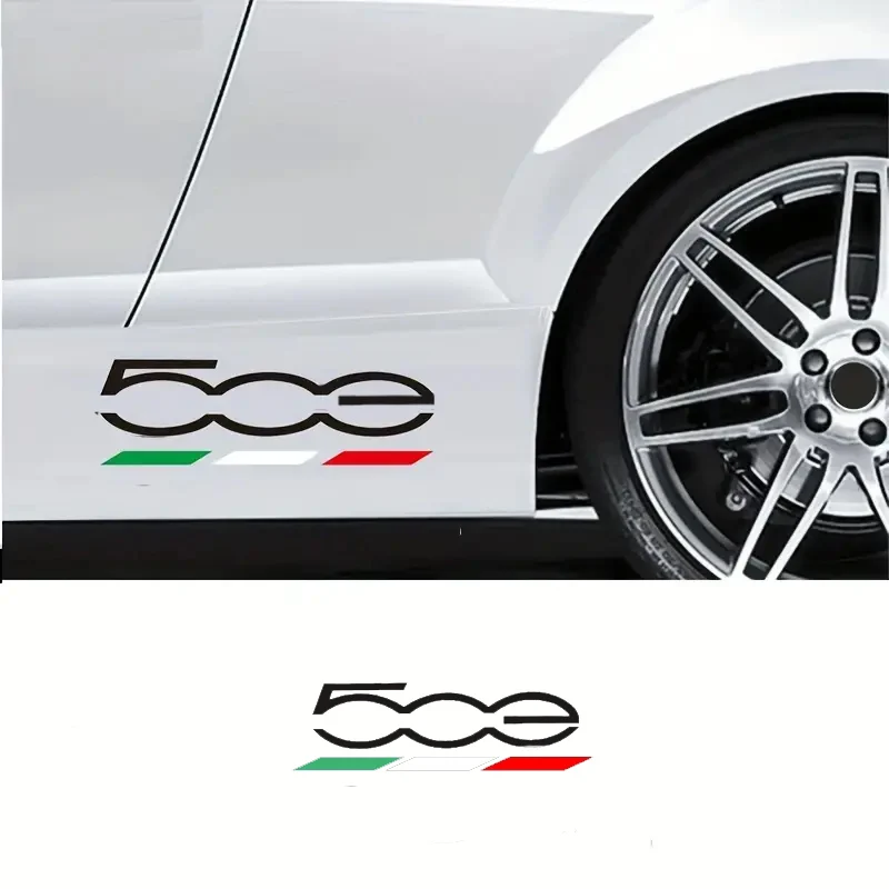 

2Pcs Car Body Stickers Decals For Fiat 500E Auto Styling Accessories
