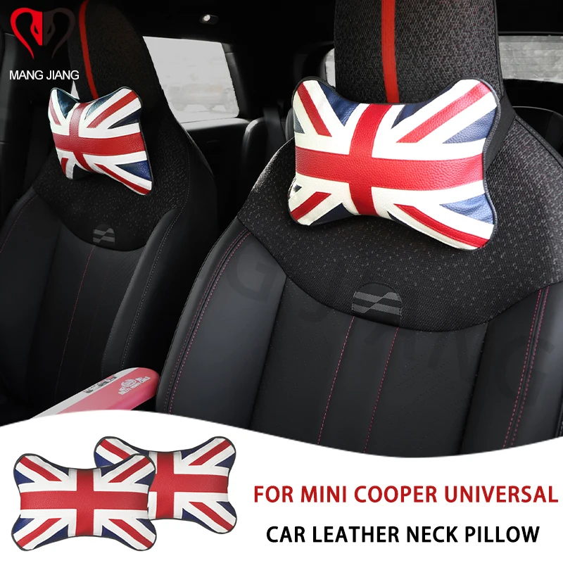 

Автомобильная подушка для шеи для Mini Cooper F55 F56 R56 U25 F60 R55 R56 R60, универсальная кожаная подушка для подголовника, аксессуары для поддержки безопасности