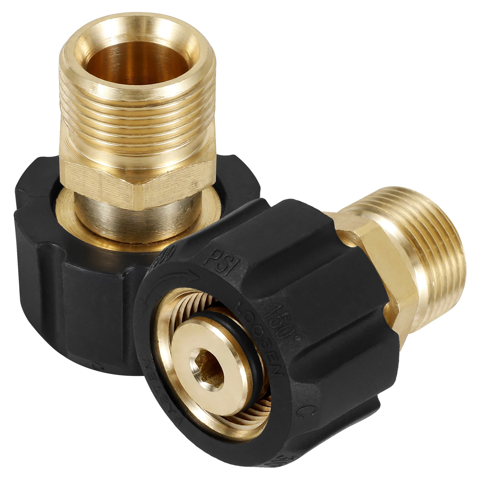 Pressure Washer Hose 5000PSI Sturdy Metal Pressure Washer Adapter Brass M22 15mm Female to M22 14mm Male Connect Fitting 2Pcs