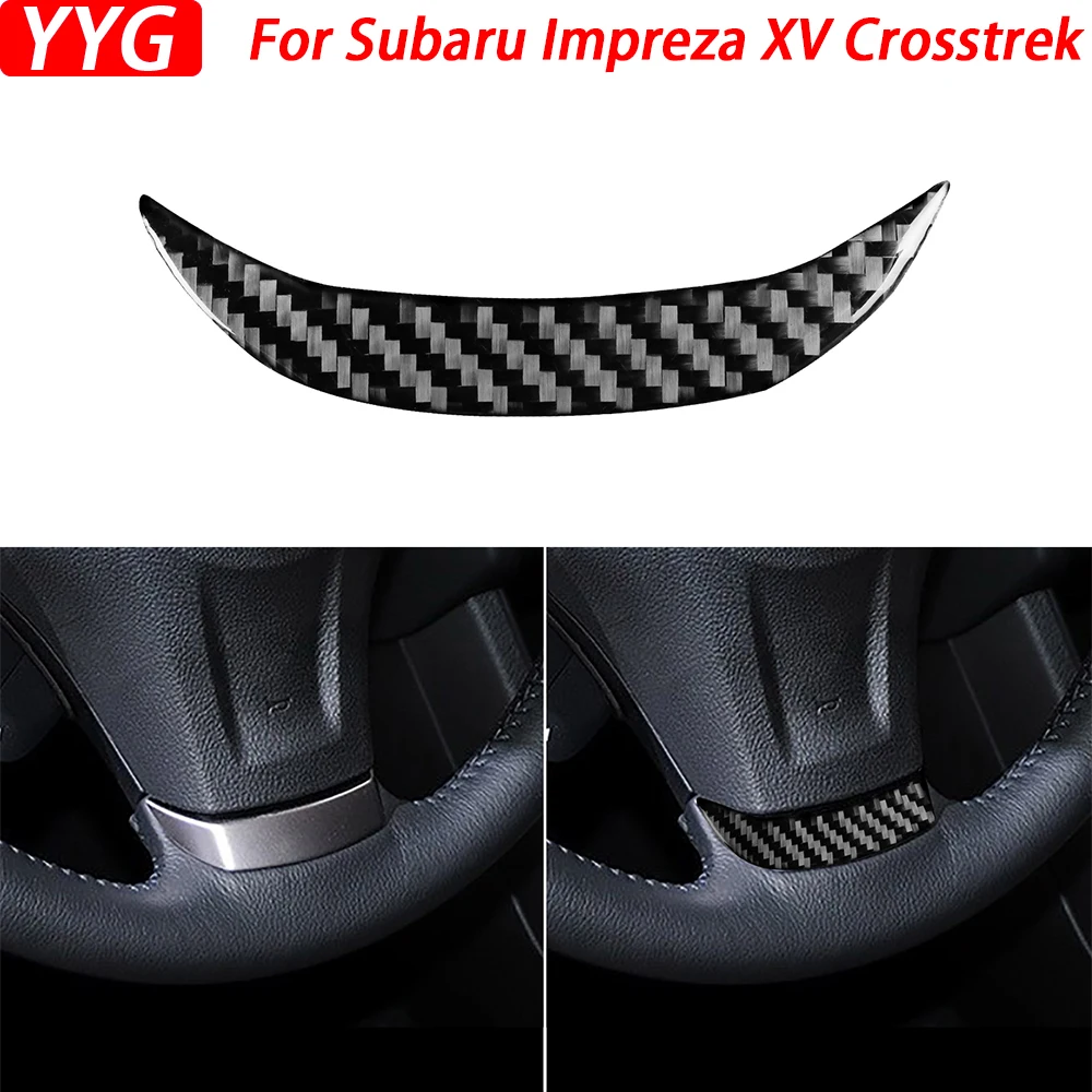 For Subaru Impreza 12-16 XV Crosstrek 2013-17 Carbon Fiber Steering Wheel Panel Chin Cover Car Accessories Decorative Sticker