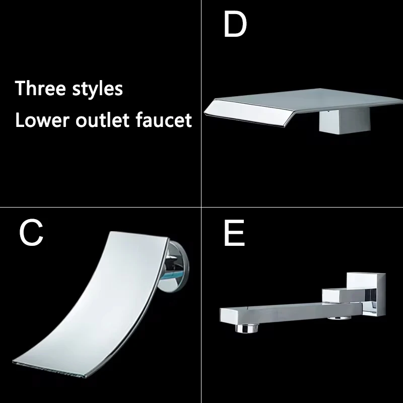 Chrome 8’/16’ Concealed Shower Faucet Set Embedded Cartridge Faucet Rainfall Shower Head Rotate/Waterfall Bath Spout Mixer Tap