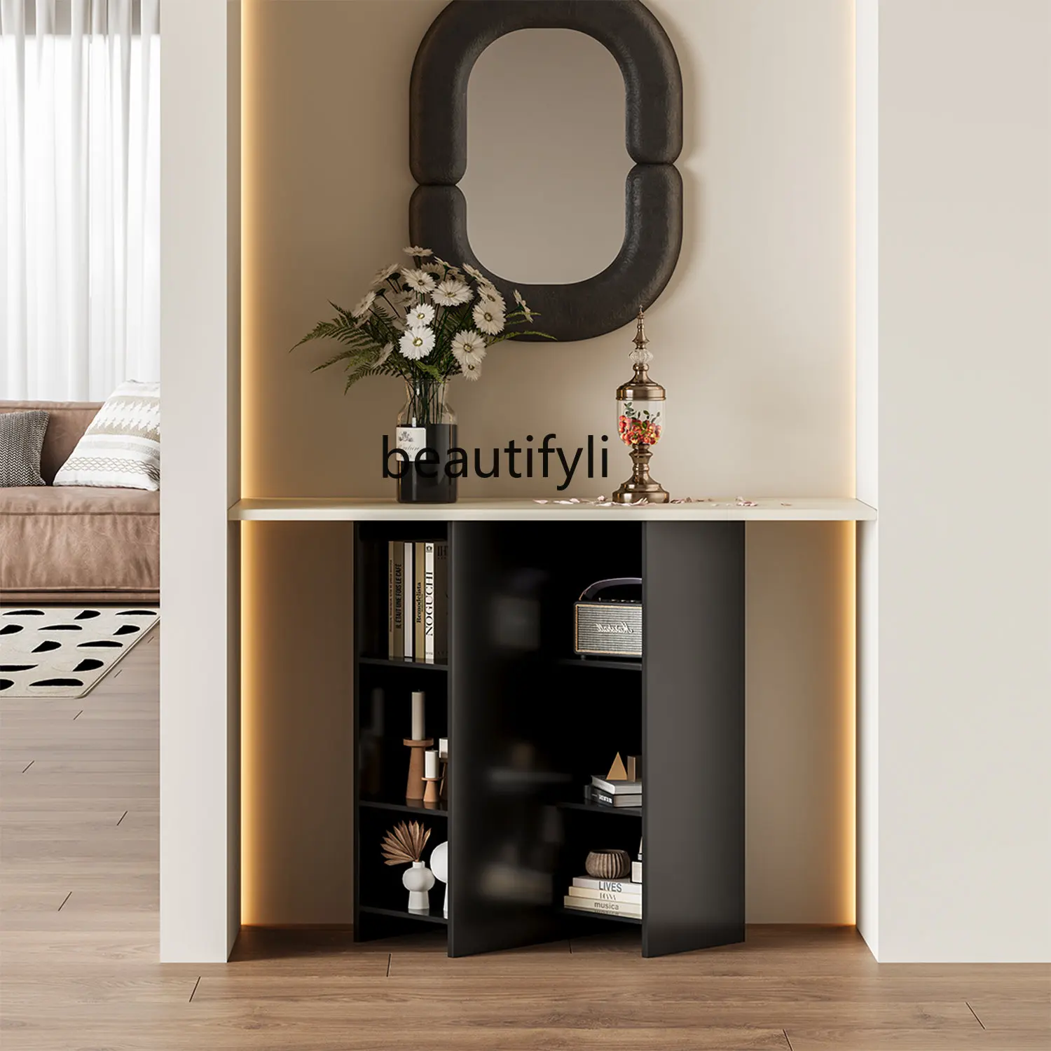 

Simple and Light Luxury Acrylic Console Hallway Corridor Locker Hallway Table against the Wall furniture