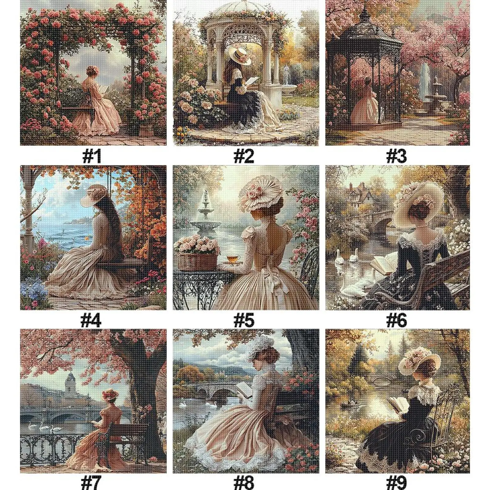

Full Embroidery Eco-cotton Thread Full Stitch Embroidery Girl Cross Stitch Kit Art 50x50cm 11CT 3 Strands (canvas with printing)