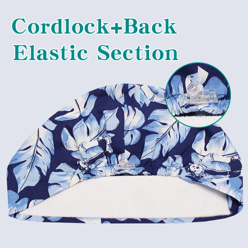Wholesale Cartoon Printed Surgical Hat Veterinary Care Nursing Caps Beauty Salon Dentistry Doctors Adjustable Scrub Hats K1013