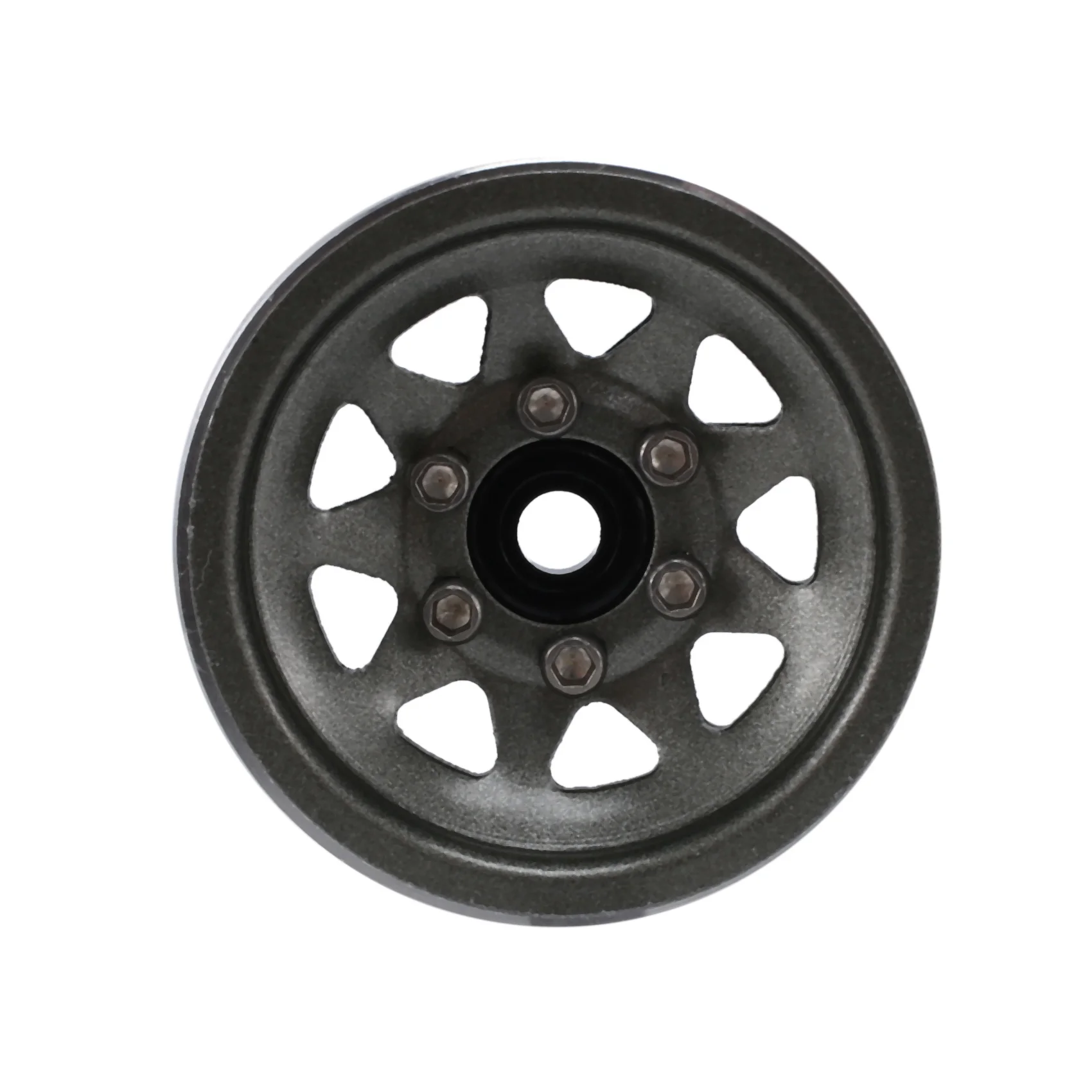 Steel 1.0 Beadlock Wheel Rim Wheel Hub for 1/24 RC Crawler Car Axial SCX24 Deadbolt C10 Jeep Gladiator Bronco,Titanium