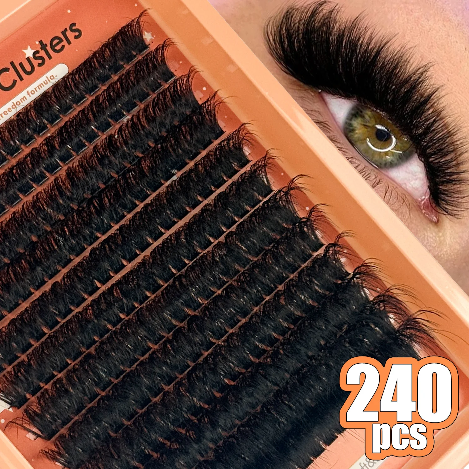 QIUNING Fluffy Lash Clusters Plush Thick Lashes Eyelash Extensions Volume Lash Clusters DIY Eyelashes Clusters Makeup