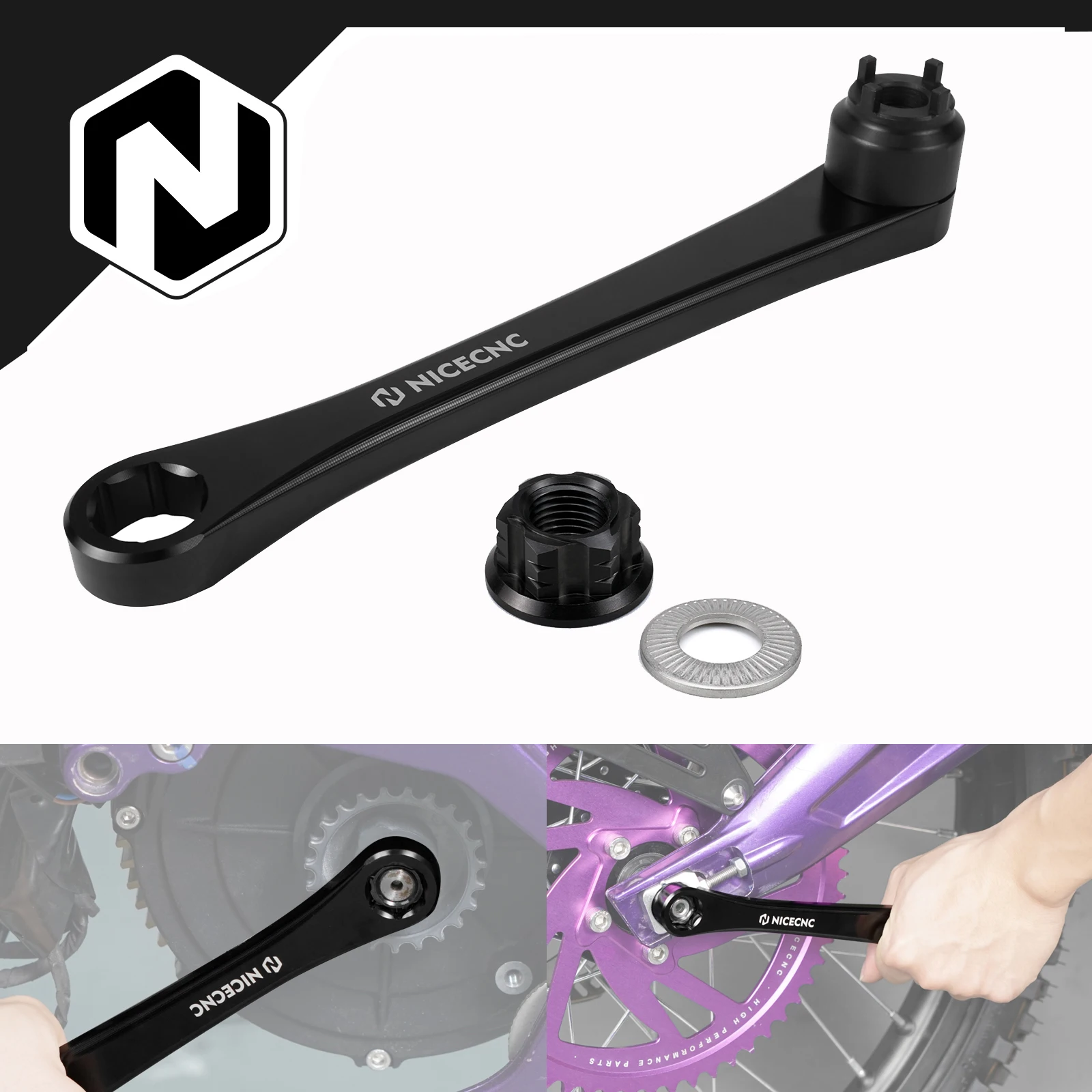 NICECNC For Surron light bee X light bee S L1E 2024 Segway X160 X260 Electric Bike Swingarm Multi Tool & Primary Belt Pulley Nut