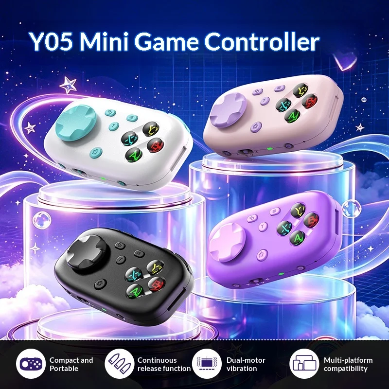Controller For Pc Y05 Mini Wireless Bluetooth Game Controller Portable Pocket Gamepad With Turbo Vibration Compatible For Switch