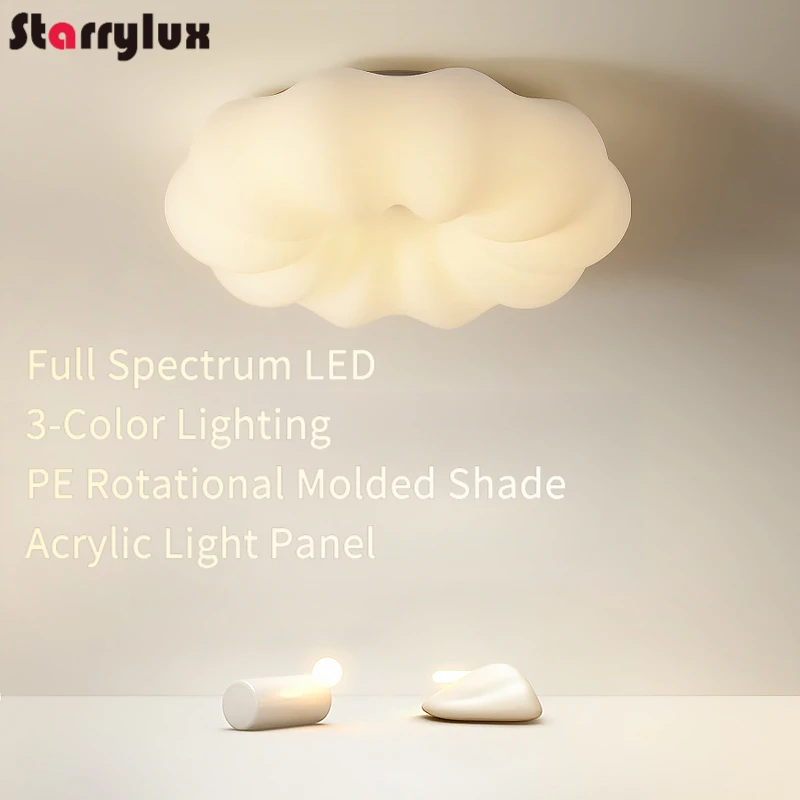 

Pumpkin Cloud Ceiling Light | Full Spectrum LED | 3-Color Dimmable | Nursery Room