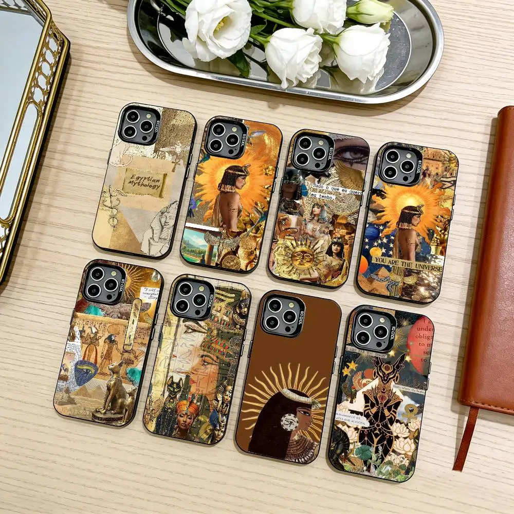 

Чехол для телефона «Египетский фараон» M-Mural-P для iPhone17,16,15,14,13,12,11 Plus,Pro Max, черный, серебристый чехол для телефона Candy