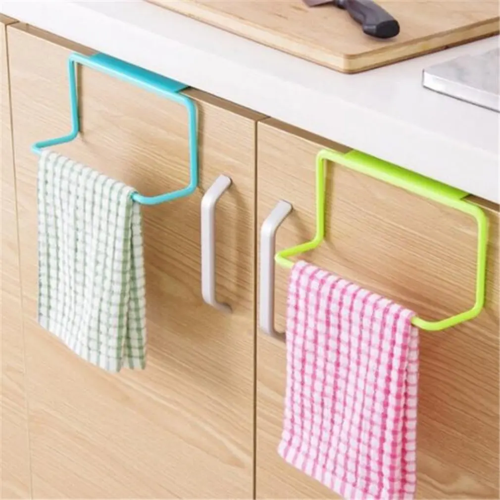 Storage Rack Door Tea Towel Rack Bar Hanging Holder Rail Organizer Bathroom Cabinet Cupboard Hanger Kitchen Accessories Holder