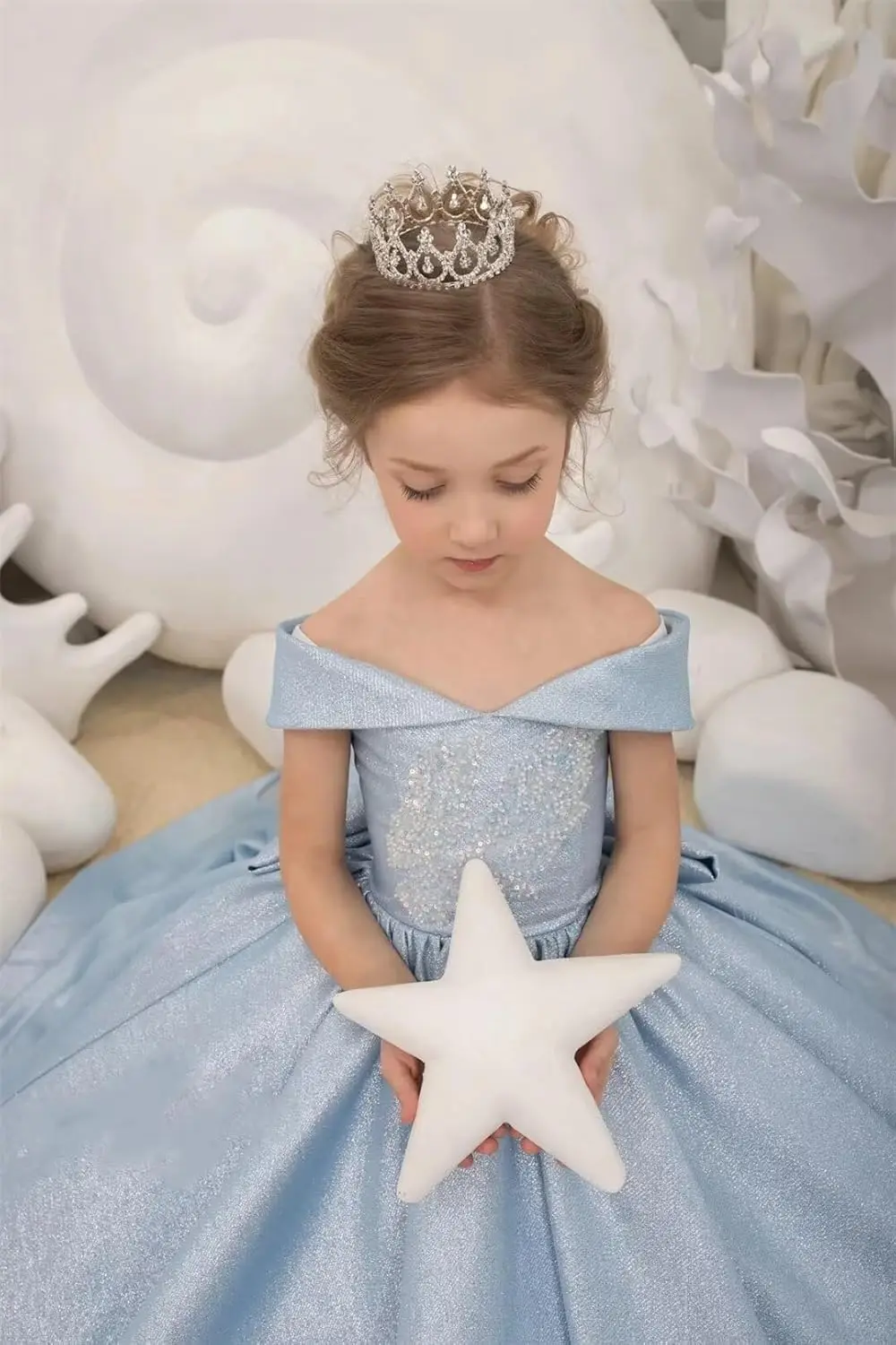 Vestidos de niña de flores para boda, vestido de primera comunión de satén con hombros descubiertos, vestidos de desfile de princesa para niñas, vestido para niñas