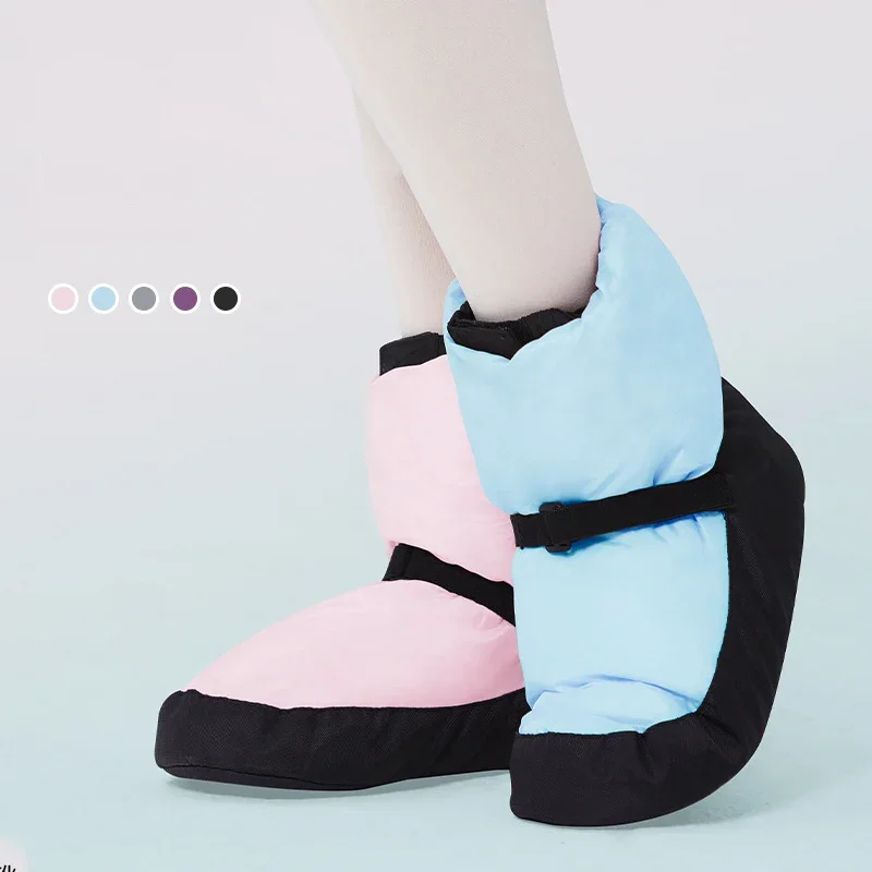 

Разминочные зимние танцевальные ботинки, тренировочные женские балетки на мягкой подошве, разминка, ботильоны для девочек, танцевальная обувь с острым вышивкой