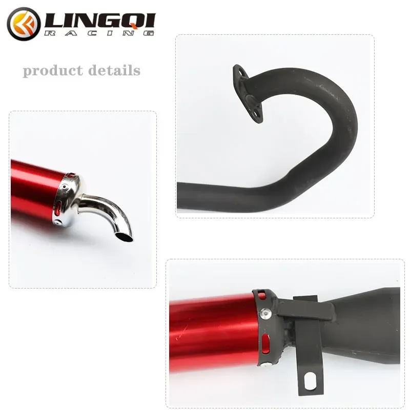 LESQUE DB Killer Exhaust System Muffler Pipe Parts For 43cc 47cc 49cc 2 Stroke Mini Motor Quad Dirt Pit Bike Off Road Vehicle