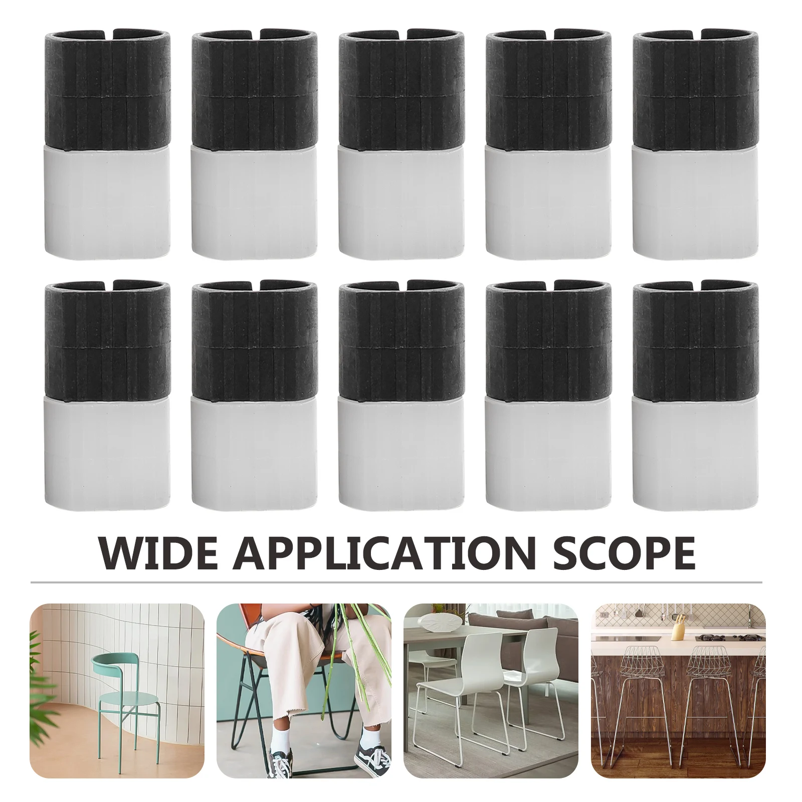 

30pcs Chair Feet Covers 25mm U Shape Black White Anti Skid Desk Table Leg Protectors Floor Mats Home Office Furniture