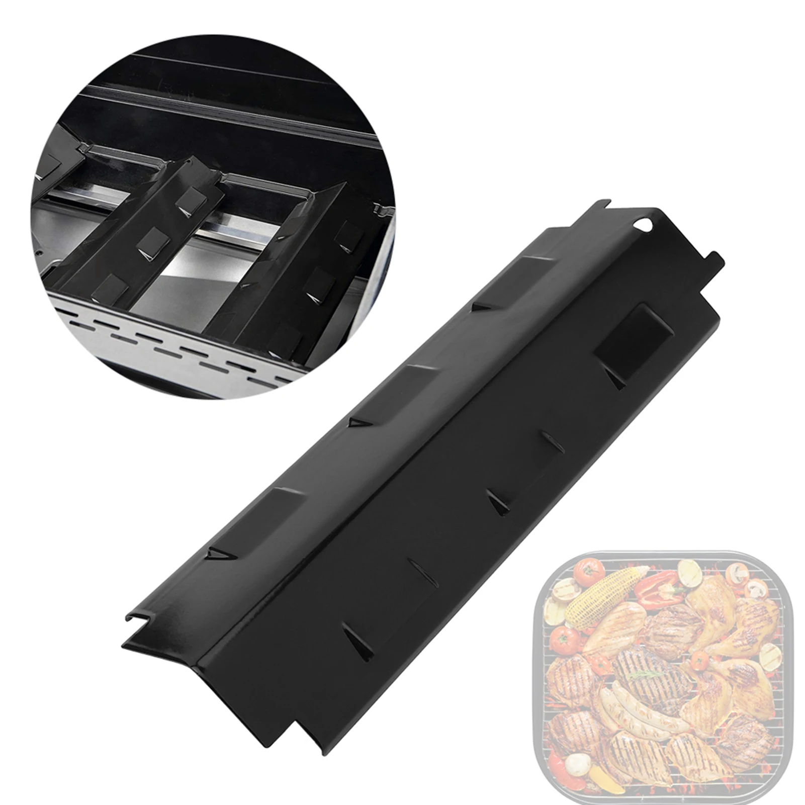 4pcs Grill Heat Grill Heat Tents Enamel and Iron Heat Plate Fit for Charbroil Grill Replacement Parts Heat Tents