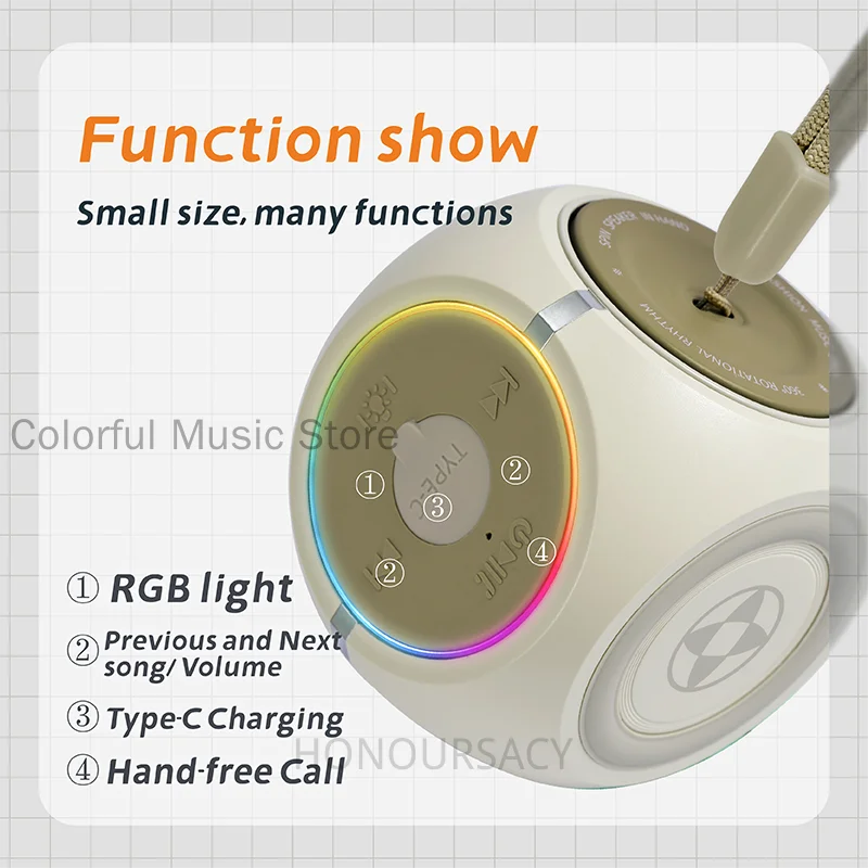 3D Fidget Spinner MP3 플레이어 HIFI 스테레오 무선 블루투스 스피커 RGB 조명 미니 Voicebox 야외 휴대용 사이클링 오디오