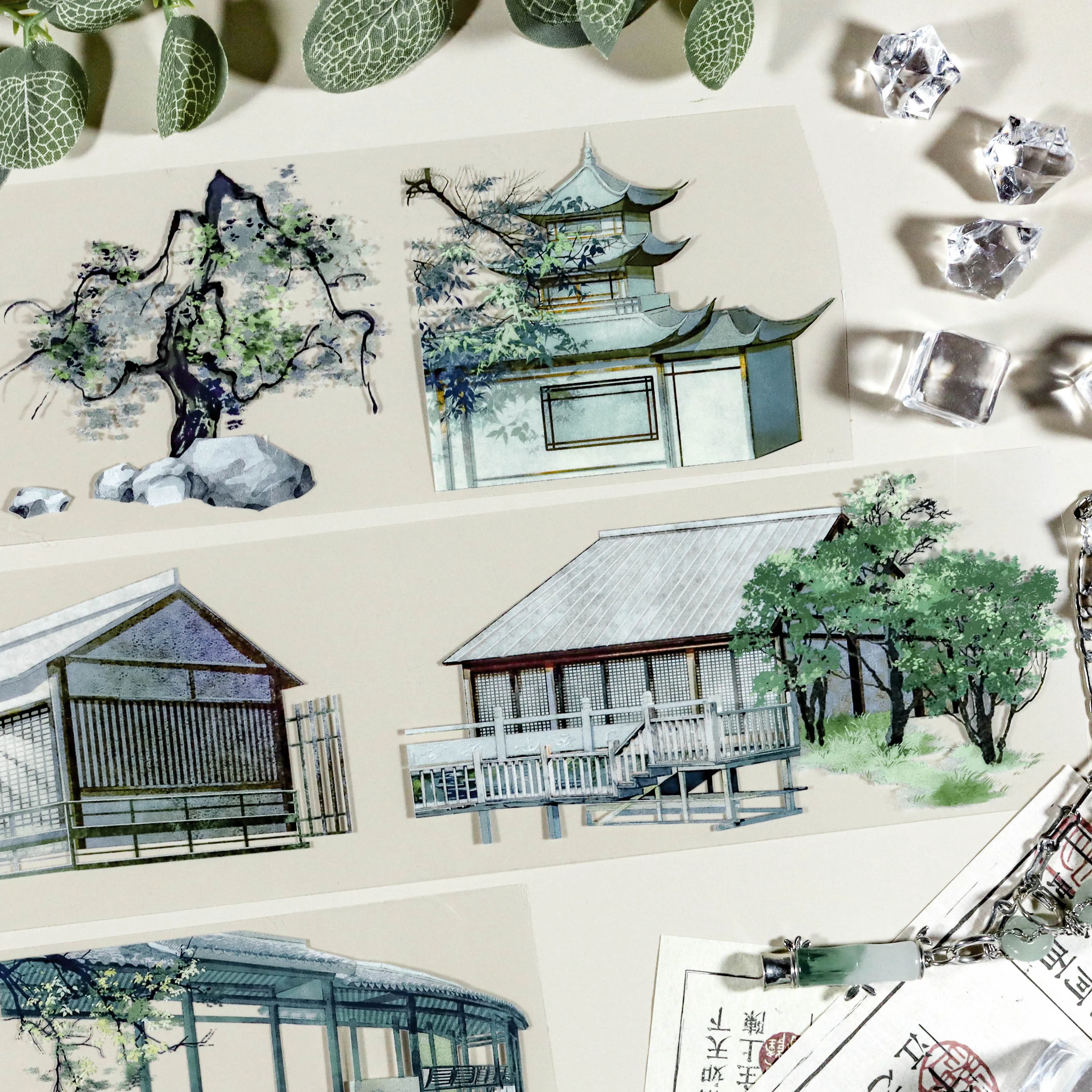 Xia Liangju Washi Tape - Tape PET Landscaping Summer Scenery Ancient Style National Style Collage Card Diy