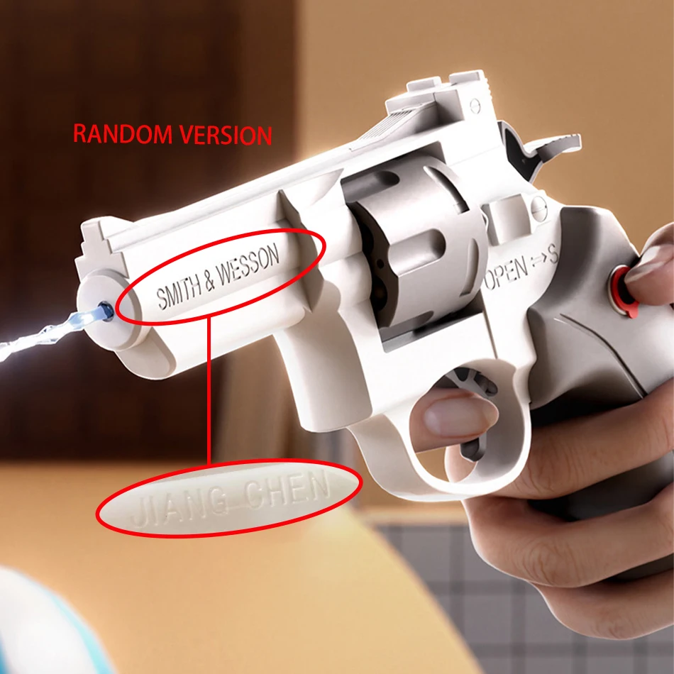 HUIQIBAO 2025 Letni rewolwer pistolet na wodę Zabawka Mechaniczny pistolet na wodę Zabawki Chłopcy Dziewczynki Zabawki na plażę Zabawki dla dorosłych Prezent — zdjęcie 7
