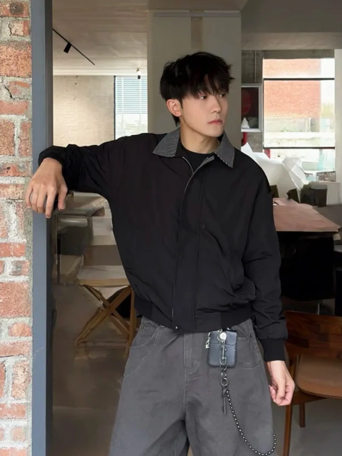 

Американский клетчатый воротник Accory Jaet, мужская весенне-осенняя универсальная верхняя одежда High Sense Design