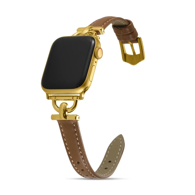 Leder Slim Armband für Apple Watch Band 49mm 41MM 45MM 40mm 44mm 38mm 42mm Serie 8 7 SE 6 5 4 Frau dünnes Correa Handgelenkband