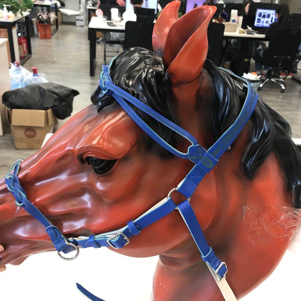 

Equestrian Bridle & Halter Set - Breathable PU Leather Headgear with Adjustable Reins Horse Riding Training​