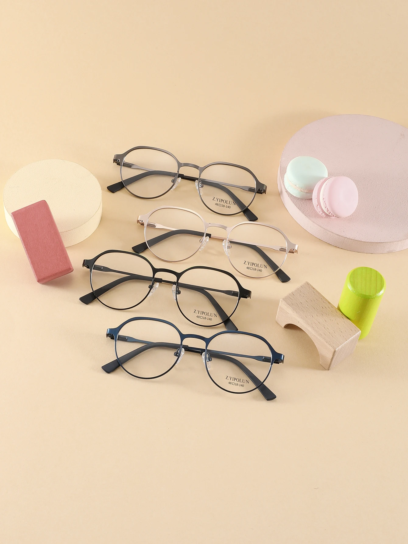 Optical Glasses,Flat Light Glasses, Stainless Steel Material with Spring Hinges, Neutral Style Flat Light Glasses