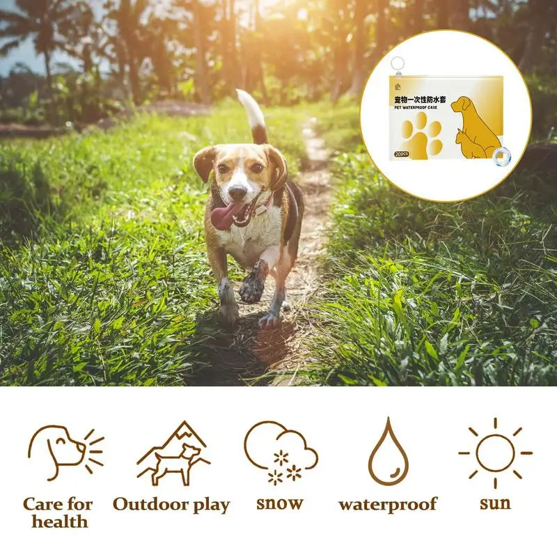 Outdoor Dog Rain Boots 20pcs Waterproof Snow Boots For Dogs Paw Protection Waterproof Snow Boots For Indoor/Outdoor Puppy Shoes