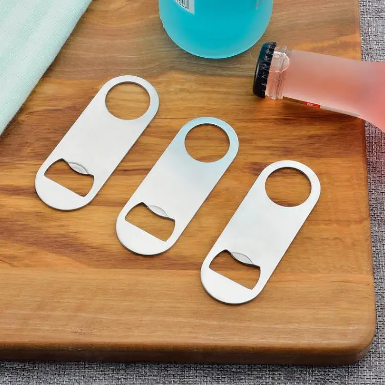 Openers Stainless Steel Flat Bottle Opener Hanging Wall Mount Portable Wine Durable Beer Kitchen Bar Waiter Tool  SN4526