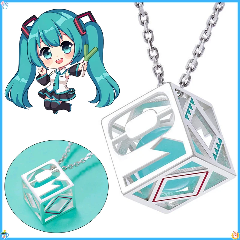 

Ожерелье Хацунэ Мику, кавайная аниме-фигурка, кулон, ожерелья, женская модная цепочка на ключицы, милый декор принцессы, аксессуары, подарки