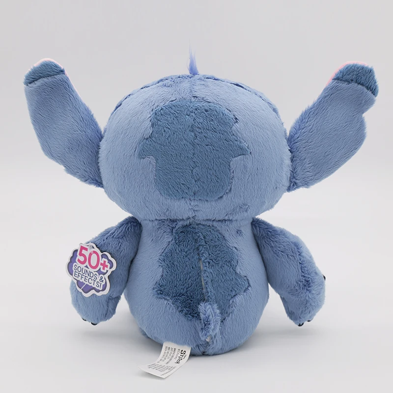 디즈니 릴로와 스티치 영화 봉제 인형 스티치 30cm 인형 다양한 표정 전자 인터랙티브 봉제 인형 50개 이상의 소리와 문구 및 LCD 눈 포함